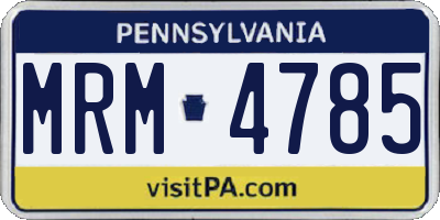PA license plate MRM4785
