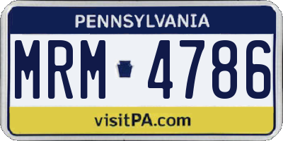 PA license plate MRM4786