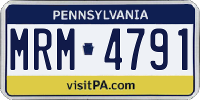 PA license plate MRM4791