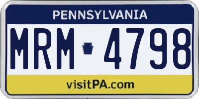 PA license plate MRM4798