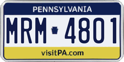 PA license plate MRM4801