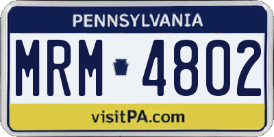PA license plate MRM4802