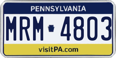 PA license plate MRM4803