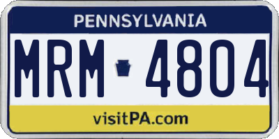 PA license plate MRM4804