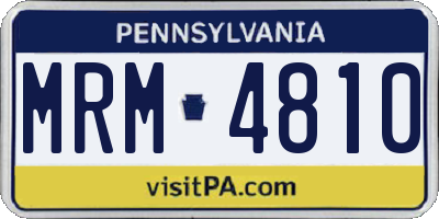 PA license plate MRM4810