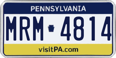 PA license plate MRM4814