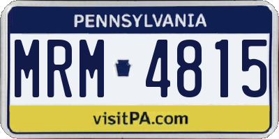 PA license plate MRM4815