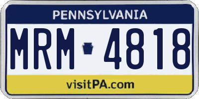 PA license plate MRM4818