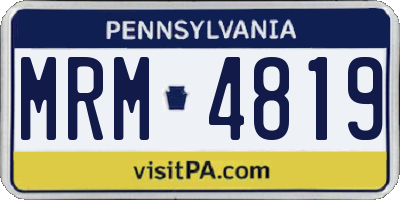 PA license plate MRM4819