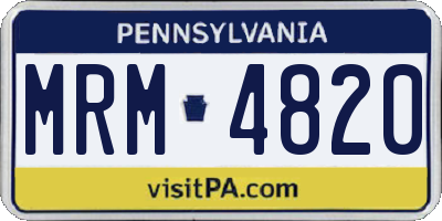 PA license plate MRM4820