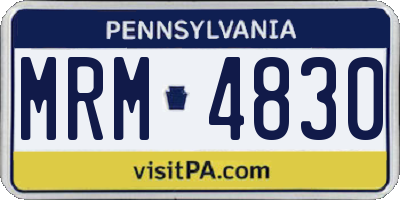 PA license plate MRM4830