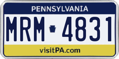 PA license plate MRM4831