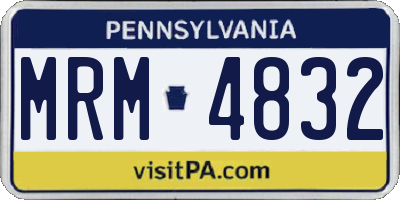 PA license plate MRM4832