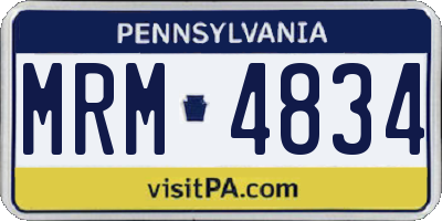 PA license plate MRM4834