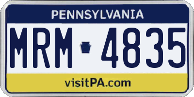 PA license plate MRM4835