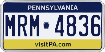 PA license plate MRM4836