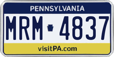 PA license plate MRM4837