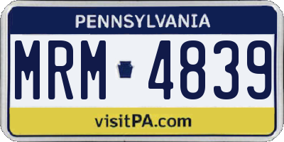 PA license plate MRM4839