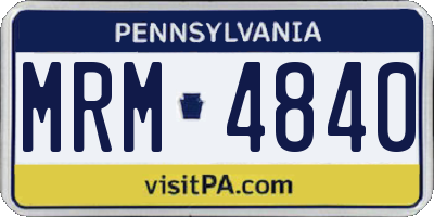 PA license plate MRM4840