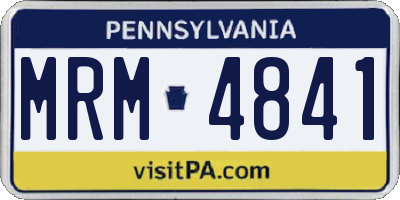 PA license plate MRM4841