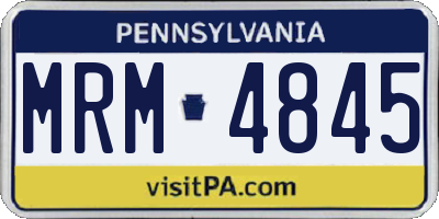 PA license plate MRM4845