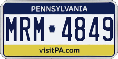 PA license plate MRM4849