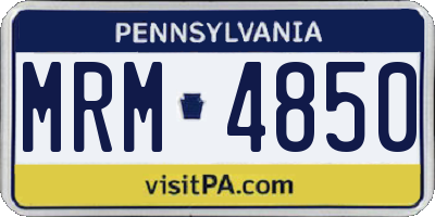 PA license plate MRM4850