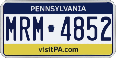 PA license plate MRM4852