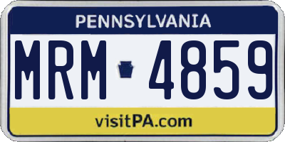 PA license plate MRM4859