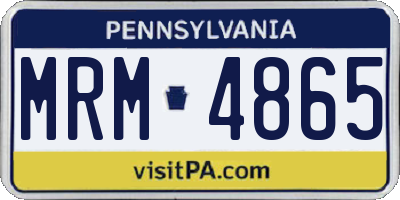 PA license plate MRM4865