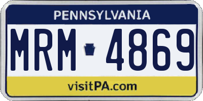 PA license plate MRM4869
