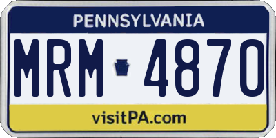 PA license plate MRM4870