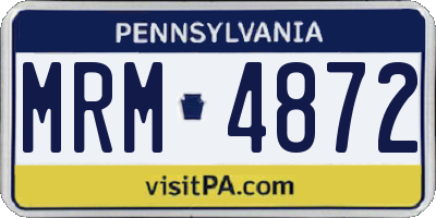 PA license plate MRM4872