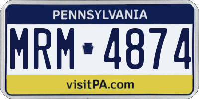 PA license plate MRM4874