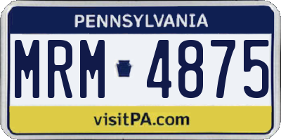 PA license plate MRM4875
