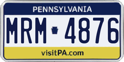 PA license plate MRM4876