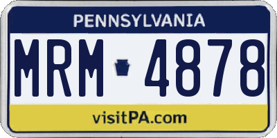 PA license plate MRM4878