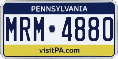 PA license plate MRM4880