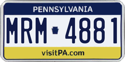 PA license plate MRM4881