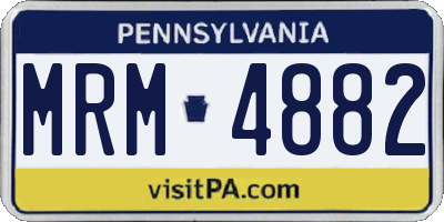 PA license plate MRM4882