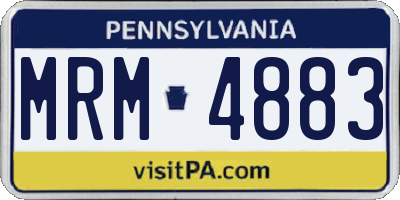 PA license plate MRM4883