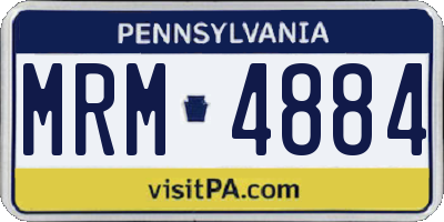 PA license plate MRM4884