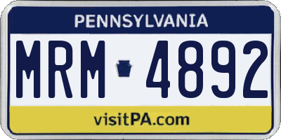 PA license plate MRM4892