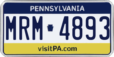 PA license plate MRM4893