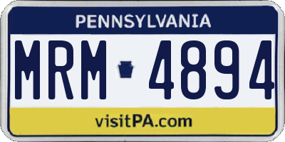 PA license plate MRM4894