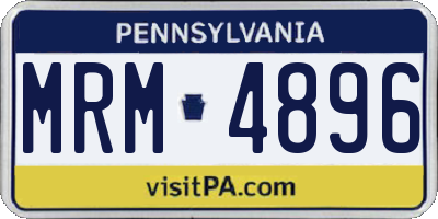 PA license plate MRM4896