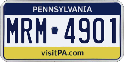 PA license plate MRM4901