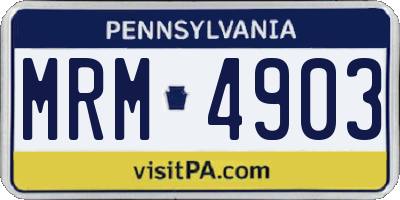PA license plate MRM4903