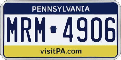 PA license plate MRM4906