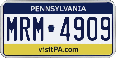 PA license plate MRM4909